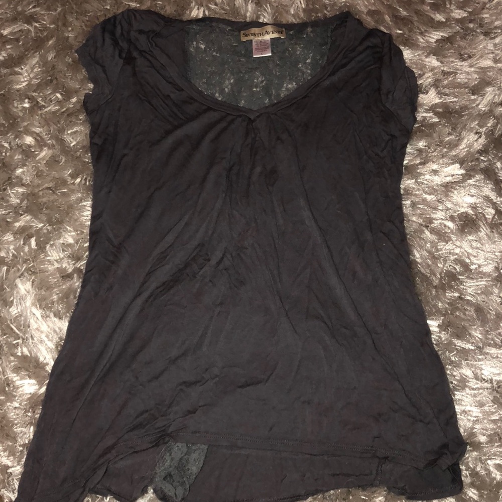 Gray short sleeve with lace back